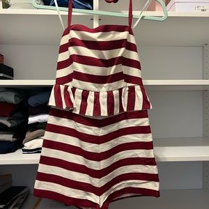 RED Valentino Striped Romper, Size 38 (US 4)